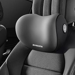 Car Neck Pillow,Neck Pain Relief for Long Drive Car Seat Back Head Rest Memory Foam Pillow for Driving with Adjustable Strap,and Breathable Removable Cover (Black)-24