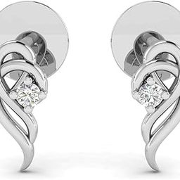 18k (750) White Gold and Diamond Stud Earrings for Women-image-46
