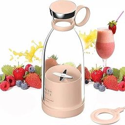 Personal Size Blender, Fresh Juice Portable Blender for Smoothies or Shakes, Personal Mixer, Portable Blender, Wireless USB Rechargeable Fruit Blender for Sports, Camping, Fitness. ((Pink)-25