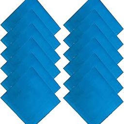 Cotton Premium Collection Blue Handkerchiefs Hanky Set For Men - Pack of 12 Pcs-image-6