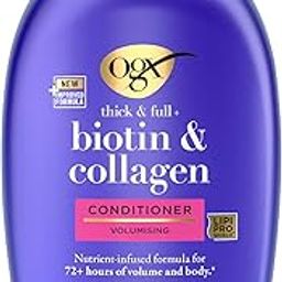 OGX Thick & Full Biotin & Collagen Volumizing Conditioner | Vitamin B7, Collagen & Hydrolyzed Wheat Protein, For Thicker, Fuller, Healthier looking hair, Sulfate Parabens Free 385 ml-picture-44