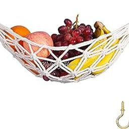 Waterlily House - Macrame Fruit Hammock Under Cabinet - Banana Hammock for Kitchen Decor .(Size:22 inch)-image-61