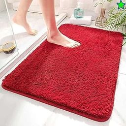 HOWNICE Doormat for Bedroom,Bathroom,Kitchen,Living Room,Room Mats,Home Entrance Foot Mats,Floor mat,Main Door,Non Slip,Door Mate,Soft,Fur,Door Matt (Bathroom Rug Red Mat, Medium)-image-66