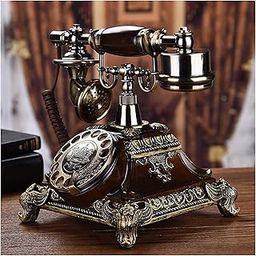 Scizor Home Office Decor Landlines Fashion Creative Antique European Pastoral Retro Wired Phone, Nostalgic Style, Rotary Dial, with Resin Body, Used for Office Home Living Room Telephone Line-27