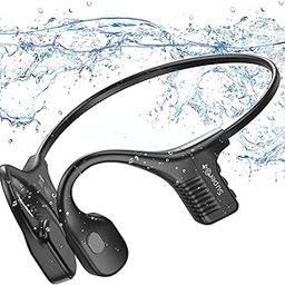 Bone conduction headphones swimming underwater IPX8 waterproof headsets bluetooth wireless built in 32GB MP3 player multi-point connection magnetic charging 240mAh large battery for 12 Hrs playtime-image-67