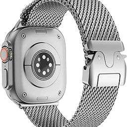 YODI Straps Compatible with Apple Watch 42mm 44mm 45mm 46mm 49mm, Replacement Parachute Buckle Stainless Steel Metal Band Strap for iWatch Ultra Series 10/9/8/7/6/5/4/3/2/1 SE-image-24