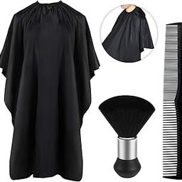 JANYUN Professional Barber Cape with Neck Duster Brush, Hair Cutting Cape and Hairdressing Comb, Salon Accessories For Men and Women-image-100