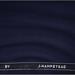 Navy Blue Checks Terron Rayon Unstitched Trouser Fabric - 1.25 Metres-image-85