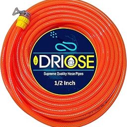 DRIOSE® Heavy Duty 3 Layered 1/2 Inch Braided Water Hose Pipe 10 Meters, Universal Multi Tap Connector, Garden pressure washer gun, car wash-17