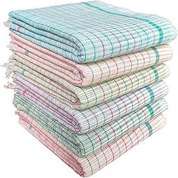 Mk weaves Gamcha 100% Cotton Bath Towels Pack of 6 Multicolour (29" x 64" Inch),X-Large-13
