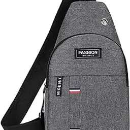 carry trip Small Chest & Sling Bag With Earphones Hole With 2-Compartment With Adjustable Strap (Size:- L-16CM, W-5CM, H-30CM)-picture-30