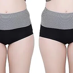 glamoras Women's Cotton Spandex High Rise Full Coverage Panty Hipster Panty, Free Size-picture-5