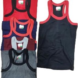 Set of 5 Men Regular Fit Cotton Plain/Solid Scoop Neck Sleeveless Vests Gym Vest-16