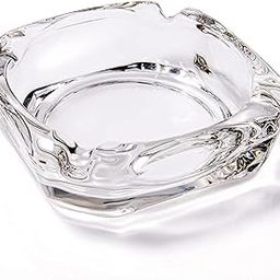 RED CHERRY Small Size Glass Ashtrays for Cigarettes, Cigar, Portable Decorative Modern Ashtray for Home Office Indoor Outdoor Patio Use, Fancy Cute Cool Ash Tray, Square Shape, Pack Of 1-25