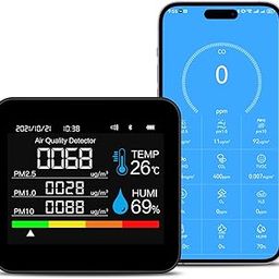 9-in-1 Indoor Air Quality Monitor: Detects PM2.5, PM1.0, PM10, CO2, CO, TVOC, HCHO, Temperature & Humidity for Home, Office, School & Hotel-22