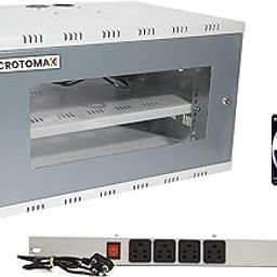 Crotomak 6U DVR, CCTV, NVR, Server, Network Rack with 4 Power Socket and AC Axial Cooling Fan -Transparent Glass Door, Metal Cabinet Box Wall mount (Size 6: 45 X 55 X 35 cm)-3