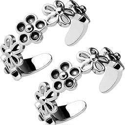 Adjustable Flowers Design Toe Rings for Women and Girls (TR0001) 1 Pair-image-33
