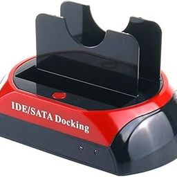 Hard Drive Docking Station, All in 1 USB 2.0 to SATA IDE Dual Slots HDD Reader for 2.5 3.5 Inch IDE SATA I/II/III HDD SSD-28