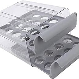 Egg Storage Container Clear with Handle Egg Fresh Storage Box for Countertop Gray-image-22