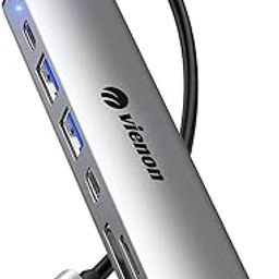USB C Hub HDMI Adapter, VIENON 7 in 1 USB C Hub with 4K HDMI, SD/TF Card Reader, 100W PD, 2*USB 3.0, USB C Data Ports Compatible for MacBook Pro, XPS More Type C Devices-image-53