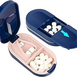 brinicle Pill Cutter, Portable Pill Splitter 2-in-1 Pill Case with Stainless Steel Blade || Portable Pill Box Tablets Cutter || Medicine Organizer Box with Pill Cutter-10