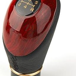 DHANVINE Wooden PU Leather Manual Black Gear Shift Knob Compatible with Tata Punch-31