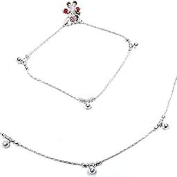 Designed Silver Anklet Jewelry for Girls Payal, Size-10.5 Inches, Weight-18Gm-image-52