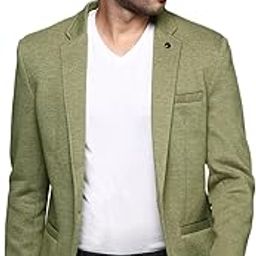 Men's Green Solid Single-Breasted Blazer-LBR-4500-1_Green-image-28