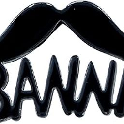 Stainless Steel Banna Style Mustache/Beard Letters Blue Color Fancy Screw Back Classic Single Ear Stud Earring for Mens/Boys (1 PC)-image-3