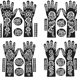 Temporary Henna Mehndi Hand Tattoo Sticker, Full Hand Design-39
