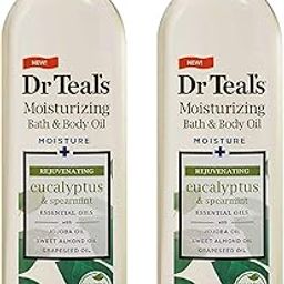 Dr. Teals Bath & Body Oil Gift Set (2 Pack, 8.8oz Ea.) - Rejuvenating Eucalyptus & Spearmint Blended with Pure Epsom Salt - Essential Oils Hydrate Skin & Alleviates Daily Stress at Home-23