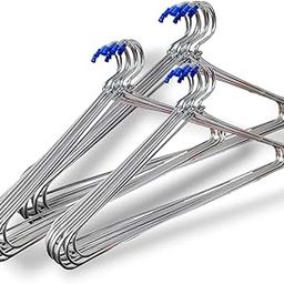 Heavy Duty Stainless Steel Clothes Hangers 15 inch – Non Slip, Space-Saving Wardrobe Organizers with 360° Rotating Hook for Suits, Sarees, Shirts, Pants & Non Slip Grooves Combo PECK (3)-image-53