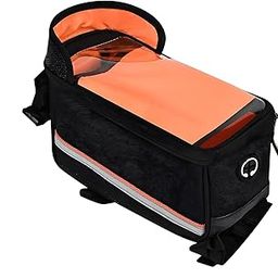 SIAGO SIA134 Polyester Bicycle Front Frame/Tube Bag with Waterproof Touch Screen Bicycle Pouch for Mobile Holder Black-16