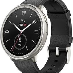 Amazfit Active 2 Premium 44mm Smart Watch, Sapphire Glass Display, Free Silicon Strap in Box, Built in GPS, 10day Battery, 5ATM, for iOS & Android, 2000 Nits Bright, 160+ Sports Mode, Black Leather-14