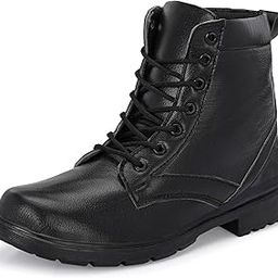 Leatherette Tan Brown Edition Zipper Heavy Duty High Ankle Length Long Boots For Men (HB9711-MC)-image-100