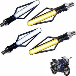 Asryd Motorcycle Stylish LED Indicators (Amber & White) Turn Signal Blinker with Running Light with White DRL, ABS Material For Yamaha YZF R15 V3 (Pack of 4 Pcs)-image-24
