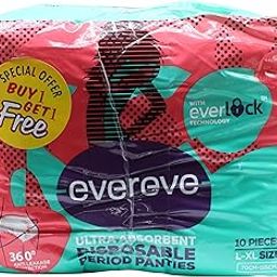 Evereve Ultra Absorbent Disposable Period Panties (L-Xl Size), 10 Piece Pack (Buy 1 Get 1),Women-image-44