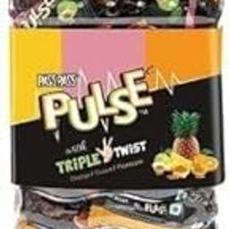 Pass Pass Pulse Kachcha Aam, Litchi,Orange Guava Pineapple Triple Twist Candy Jar (540 Grams)-image-22
