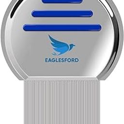 EaglesFord Stainless Steel Lice Treatment Comb for Head Lice/Lice Egg Removal Comb Metal Easy to Use Reusable Comb for School Kids Women and Pet |Random Color (Pack of 1)-28