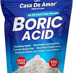 Casa De Amor Boric Acid - 99.9% Pure Fine Powder- Highly Effective for Removing Pests Cockroaches, Ants, Silverfishes, for Carrom Board, Rice Preservative, Multi-Purpose, Anhydrous (100 gms)-picture-19