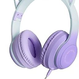 GHDVOP Cat Ear Headphones, Bluetooth 5.1, Wireless Headphones, Wired & Wireless, LED, Sparkling, Rainbow Color Converter, Microphone, Japanese Instruction Manual Included, Foldable, Portable, Convenient, Cat Ear Headphones, Soft, Adjustable Size, Wired Wireless, Christmas, Birthday, New Year Gift, Educational, Learning, Music, Language Study, Kids, Adults, Students (Purple)-image-80