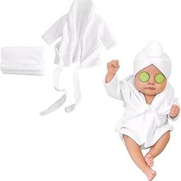 BEMBIKA Photography Bath Robe Newborn photography outfits & baby photography props | Designer baby clothes for newborn photo shoot clothes & themed babies Bath Robe -(White|3-6 Months)-image-33