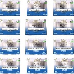 Raghunandan Premium 100% Pure & Soft Cotton Ear Buds/Swabs with White Paper Stick (100 Sticks & 200 Tips) | 100% Biodegradable & Environment-Friendly Multi-Functional Ear Cleaning Buds for Adults/Kids - Pack of 12-6