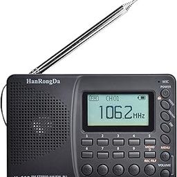 HRD-603 Portable Radio AM/FM/SW/BT/TF Pocket Radio USB MP3 Digital Recorder Support TF Card Bluetooth, Black-picture-15