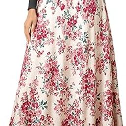 Floral Print Maxi Skirt, A-Line Style, Floral Pattern Skirt for Women's & Girls-picture-15