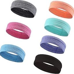7 Pieces Workout Headbands for Women Head Non Slip Super Soft Stretchy Athletic Sweatbands Moisture Wicking Headband for Running Man-image-40