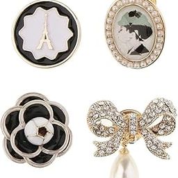 CALANDIS™ 4 Pcs Women Heart Bowknot Crystal Violin Piano Flower Brooch Pins Sets Type2 | Fashion Jewelry-image-25