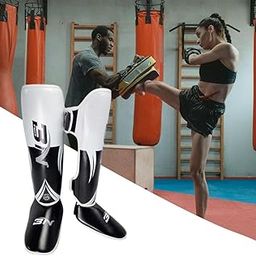 CALANDIS Shin Guards Muay Thai Martial Arts Protective Leg MMA Kickboxing Kung Fu White L Adult | Boxing, Martial Arts & MMA | Protective Gear | Shin Guards-image-78