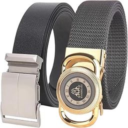 Men’s Pure Leather Belt with Army Lock – Hole-Free, Free Size, Solid Buckle belts for men and boys combo pack of 2 RA40-image-39