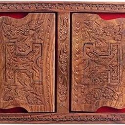 f.a.a Enterprises Wooden Rehal Box Geeta Ramayan Quran Bible Holy Book Stand for Reading with Foldable Stand Religious Book Stand Gift Items Pooja Puja Articles |Brown 13x10x4 inch| Puja Articles-image-65